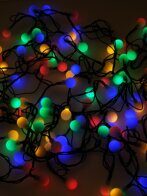 Гирлянда светодиодная декоративная "шарики", 9 м. 120 разноцветных ламп