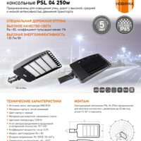 Светильники светодиодные консольные PSL 04 250w